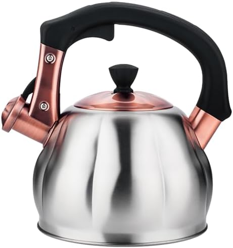 Stainless Steel Tea Kettle for Stove Top Teakettles Stovetop Whistling with Heat Proof Ergonomic Handle 2.5 Quart by Unknown