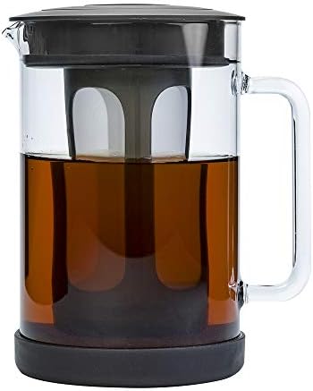 Primula Pace Cold Brew Iced Coffee Maker with Durable Glass Pitcher and Airtight Lid, Dishwasher Safe, Perfect 6 Cup Size, 1.6 Qt, Black by Primula