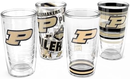 Tervis Purdue Boilermakers - Assorted Made in USA Double Walled Insulated Tumbler Travel Cup Keeps Drinks Cold & Hot, 16oz 4pk, Classic by TervisTumblerCompany