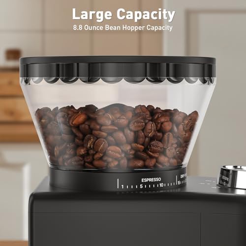 Secura Stainless Steel Conical Burr Coffee Grinder – 35 Grind Settings, 2-12 Cup Capacity, 8.8 oz Bean Storage, One-Touch Operation - Image 5