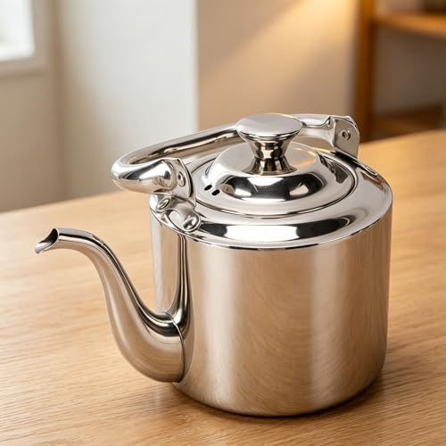 Gooseneck Stovetop Kettle 2L | 304 Stainless Steel Teapot with Removable Infuser and Top Handle for Gas Induction and Electric Stoves (2L) - Image 4