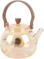 Glass Teapot, High Borosilicate Loose Leaf Tea Brewer 950ML with Removable Infuser and Wood Handle, Wide Opening Heatproof Stovetop Pot for Home Office Tea Room - Image 5