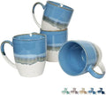 Bosmarlin Ceramic Coffee Mug Set of 4, 17 Oz, Coffee Cups with Big Handle, Microwave Safe, Unique Reactive Glaze by Bosmarlin