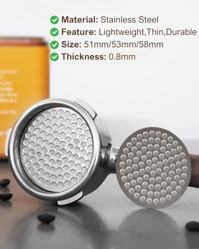 54mm Bottomless Portafilter with Espresso Puck Screen, Espresso Accessories Fits Breville Barista Series BES870/878/880 Machines & Sage Barista Espresso Machine, Stainless Steel Filter Basket - Image 3