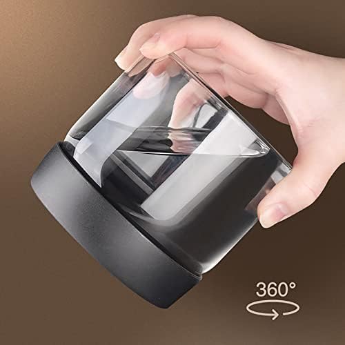 Glass Airtight Food Storage,Storage Jar,Coffee Container Coffee Bean Storage Tank Kitchen Glass Bottle Storage Tank Grain Storage Bottle Vacuum Sealed Tank Multi-purpose (Color : Black, Size : 900ml)( - Image 4