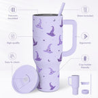 Halloween Stainless Steel Slider Tumbler with Handle 40 Ounces with Lid, Travel Cup, Insulated Bottles for Girls Women - Image 2