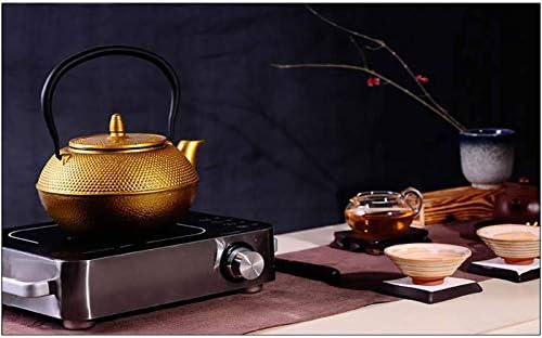 50ml Japanese Teapot Tea Kettle Tea Pot Tetsubin Style Cast Iron Black Hobnail Teapot Kettle, Mini Small Gold Teapot | Cast Iron Tea Kettle To Keep Tea Warm(Color:A) - Image 3