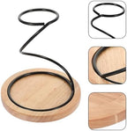 Hand Coffee Filter Holder Stand Wooden Iron Xmas for Home Cafe - Image 7