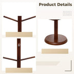Kitchen Mug Tree, Brown Wood, 6 Hooks, Freestanding Cup Display, Space-Saving Countertop Organizer - Image 4
