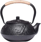tetsubin Cast iron Tea Kettle workshop Healthy japanese maple leaves and bamboo pattern Teapot with Stainless Steel Infuser（30.4oz） by Unknown