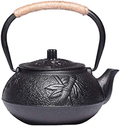 tetsubin Cast iron Tea Kettle workshop Healthy japanese maple leaves and bamboo pattern Teapot with Stainless Steel Infuser（30.4oz） by Unknown