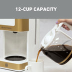 West Bend Timeless 12-Cup Programmable Coffee Maker with Brew Strength Selector for Hot and Iced Coffee, Includes 1-4 Cup Brew Option and Permanent Filter - Image 2