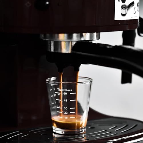 Glass Mug Coffee Cup,2.5oz Espresso Shot Glass Cup Double Spouts Espresso Mug Heat Resistant Mini Measure Glass Extra Small Transparent Coffee Tumbler With Anti-scald Handle 70ml ( Color : B strong Ba - Image 2