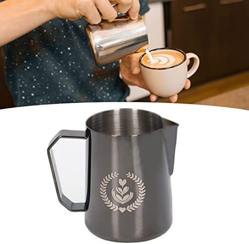 FLEXMAN 600ml Milk Frother Cup, Stainless Steel Eagle Spout Espresso Milk Frothing Pitcher, Frothing Cup for Coffee Latte, Milk Froth, Daily Drinking (Black) - Image 7