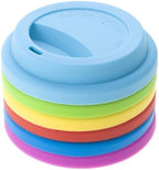 Aspire 120 PCS Silicone Drinking Lid, Reusable Coffee Cup Covers/Lids (Fits Cup Rim 3.46-3.62 Inches / 8.8-9.2cm), Microwave & Dishwasher Safe - Assorted - Image 4