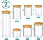 Vtopmart Glass Food Storage Jars, 7 Pack Kitchen Containers with Airtight Bamboo Wooden Lids for Pasta, Cookies, Nuts, Coffee Beans, Cereal, Canisters Set for Flour, Pantry Organization, BPA Free - Image 6
