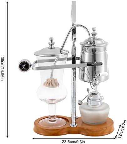 LOYALHEARTDY Vintage Siphon Coffee Maker, Belgian Luxury Syphon Coffee Machine with Royal Family Temperament, Silver Retro Royal Family Balance Siphon Coffee Maker Siphon Brewer Vintage Coffee Pot - Image 3