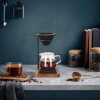 Pour Over Coffee Stand Coffee Dripper Holder Wooden Stand Espresso Hand Press Walnut Pour Over Station Rack Functional Design Suitable for Home, Style B - Image 4