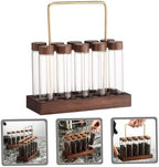 Glass Coffee Bean Storage Tube with Wood Stand - Image 2