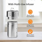 Stainless Steel Insulated Tea Infuser Bottle, Vacuum Insulated Water Bottle, Tea Tumbler with Separate Tea Compartment, 24-Hrs Insulation Commute Travel (Green,32oz/1000ml) - Image 3