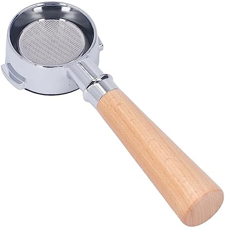 Coffee Portafilter 54Mm Aluminum Alloy 2 Ears Bottomless With Handle Single Layer Filter Screen E Circular Red Wood For Home (Beech) by Fydun