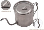 400ml Camping Kettles for Boiling Water, Coffee Kettle with Folding Handle+Removable Coffee Spout Coffee Pot with Coffee Filter/Small Cup, Lightweight Tea Kettle for Picnic Backpacking Hiking - Image 2