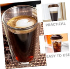 ULTECHNOVO Beverage Cup with Glass Double Wall Insulated Coffee Cup Lid Reusable for Daily Use - Image 3