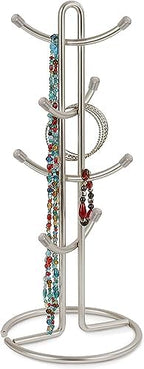 FitWell Mugs Holder, Mug Tree, Coffee Mug Holder, Coffee Mug Tree, Mug Organizer for Cabinet, Mug Holder Stand, Coffee & Tea Cup Storage Rack (Satin Nickel, 8 Mugs Holder (17.5"H)) - Image 6