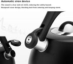 Black kettle, Stainless Steel Whistling Tea Pot with Thermometer, Teapot for Stove Top with Ergonomic Anti Scald Handle - Image 6