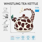 Whistling Tea Kettle for Stove Top Enamel on Steel Teakettle, Supreme Housewares Giraffe Design Teapot Water Kettle Cute Kitchen Accessories Teteras (2.1 Quart, Giraffe) - Image 5