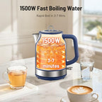 Electric Kettle with Thermometer, Hot Water Pot, Vintage Decals - Image 3