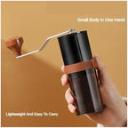 Professional Manual Coffee Grinder - Adjustable Diamond Burr Grinder with Cleaning Brush for Home and Travel(Brown) - Image 4