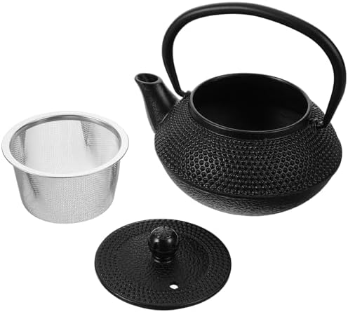 Xmas Small Cast Iron Teapot 0.3l Black Retro Vintage Tea Kettle by Happyforkidstogrowup