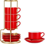 8 Ounce Cappuccino Cups Set of 4, Red by Renewrevital