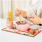 4 Pcs Matcha Set Kit With Spouted Bowl Bamboo Whisk Chasen(Green 4-piece set) - Image 2