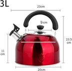 Red Stainless Steel Tea Kettle for Stove Top Whistling Tea Pot,3L Tea Kettles Stovetop,Food Grade Stainless Steel Tea Pot Works for All Stovetops red - Image 7