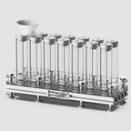 Single Dose Coffee Bean Storage Tubes, Coffee Bean Cellars with One-Way Exhaust Valve, with 14 Pcs Glass Tubes, Metal Stand and Hopper, Capacity 20-22g by Unknown