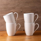 AmorArc 12oz Off White Coffee Mugs Set of 12, Ceramic Coffee Mugs with Large Handle for Man, Woman, Light Weight Coffee Mugs Set for Latte/Cappuccino/Cocoa/Milk, Dishwasher & Microwave Safe, 12Pcs - Image 4