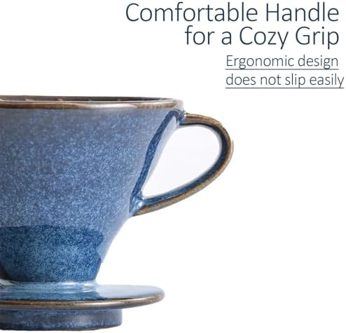 Glazed Ceramic Coffee Filter Cup, Sturdy, L - Image 3
