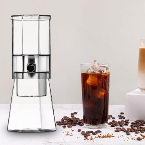 Iced Coffee Maker Cold Brew Coffee Maker Glass Carafe Drip Coffee Maker Glass Pitcher Portable Design Easy to Clean Detachable Parts Compact and Heat, Clear - Image 6