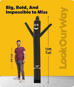 LookOurWay Air Dancers Inflatable Tube Man Attachment - 10 Feet Tall Wacky Waving Inflatable Dancing Tube Guy for Business Promotion - Blower Not Included - Black - Image 3