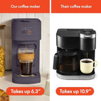 BELLA VersaBrew 2-in1 Coffee Maker, K-Cup compatible, Brew 3 Sizes Carafes & Single Serve Cups, Dishwasher Safe Reusable Filter & Filter Holder, Iced Coffee Function, 60oz Tank, Plum - Image 5