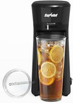 Iced Tea Maker Machine with 20OZ Pitcher, Cold Brew Coffee Maker with Reusable Filter, Strength Control for Flavor, Compact Single Serve Machine for Grounds/Tea for Home & Office, Black by LightUpLife