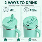 Farsea 40oz Insulated Stainless Steel Travel Tumbler with Handle & Straw - Image 5