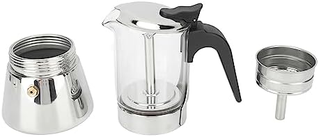 Jiawu Pot, Classic Stovetop Espresso Maker, Stainless Steel Italian and Cuban Greca Coffee Maker, Premium Crystal Glass Top Espresso Pot, Easy to Operate & Quick Cleanup (360ml) - Image 4