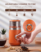 SHARDOR Electric Super Silent Blade Coffee Grinder, Timed Grind Control Rotary Knob, Adjustable Coarse to Fine for Coffee Beans, Spices & Herbs, with 1 Removable Stainless Steel Bowl, Orange - Image 3