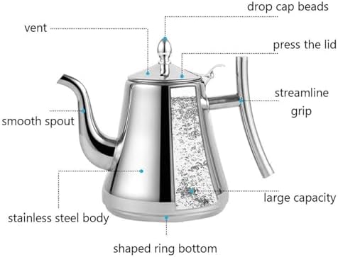 Premium Gooseneck Stainless Steel Tea Kettle - 1L Capacity for Perfect Pour Over Coffee & Tea, Ideal for Home, Office & Camping(OneColor,1.1 Quart) - Image 6