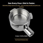 54mm Bottomless Portafilter for Breville — 3 Ear Naked Espresso Portafilter, Fits Barista Express, Bambino, Barista Pro & Touch | 304 Stainless Steel | 2-Cup Filter Basket Included - Image 3