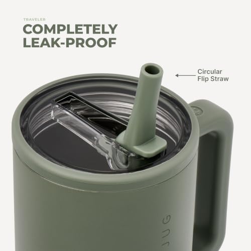 HydroJug Traveler 32oz, Insulated Tumbler with Handle & Straw, Courtyard - Image 4