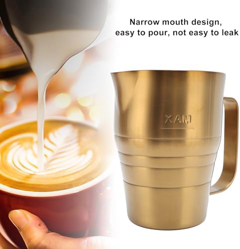 Milk Frothing Pitcher, Steaming Pitchers 304 Stainless Steel Milk Coffee Cappuccino Latte Art Barista Steam Pitchers Milk Jug Cup, Mug Milk Frother Pitcher for Beverage Making - Image 3